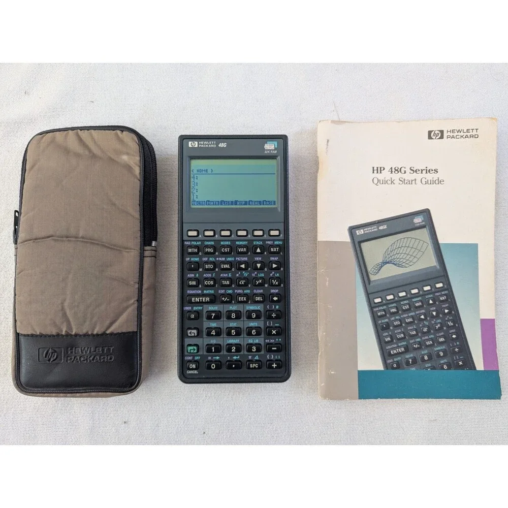 Hewlett Packard HP 48G Graphing Calculator With Case & Manual, Tested, No Cord
